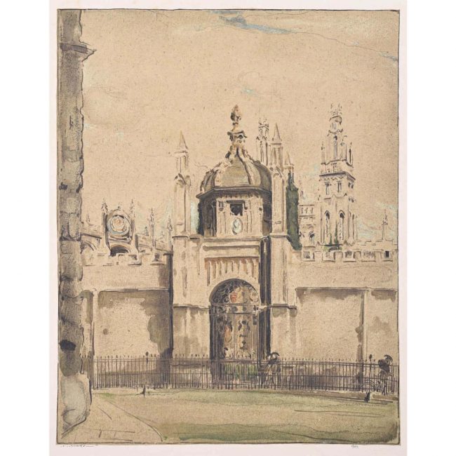 William Nicholson All Souls College Oxford lithograph 1905