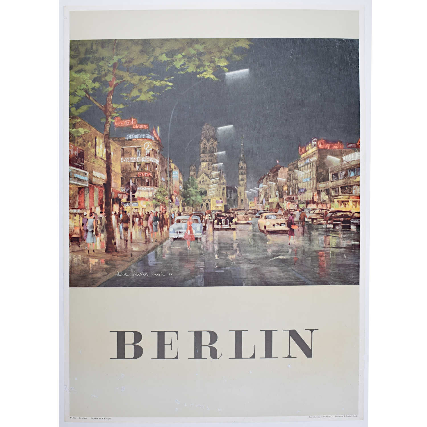 Berlin 1955 Poster Kurfürstendamm Gedächtniskirche - Art Fine Manning