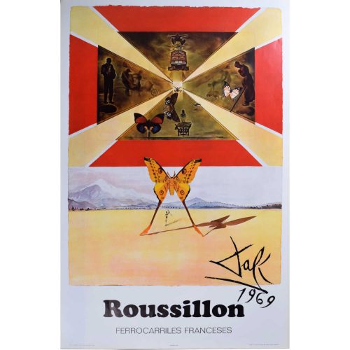 Salvador Dali, Rousillon Original Poster for French National Railways SNCF (1969)
