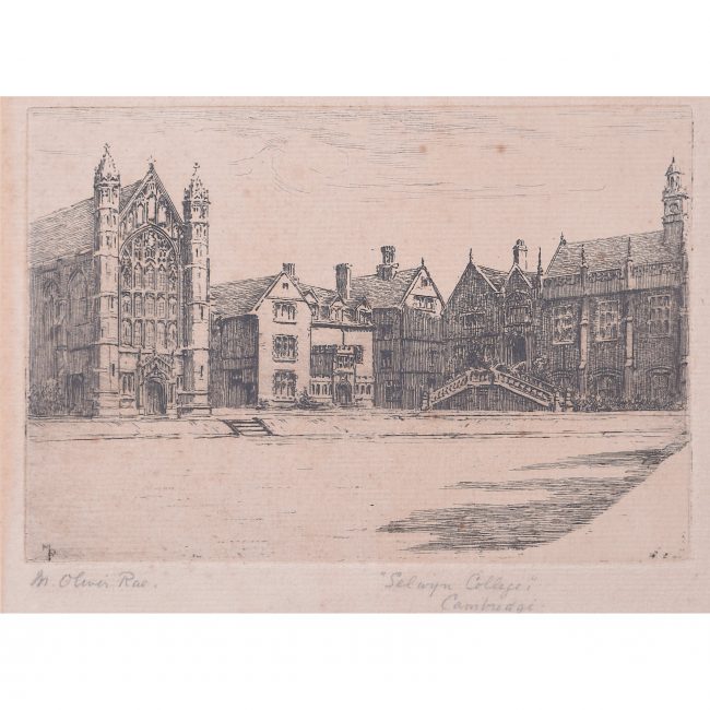 Mabel Oliver Rae etching Selwyn College