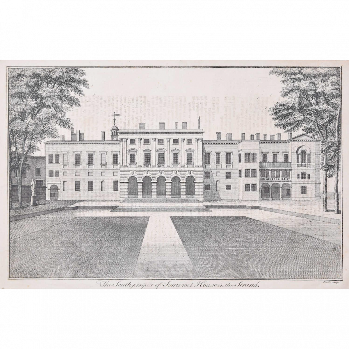 Engraving of Somerset House for Stow's Survey of London