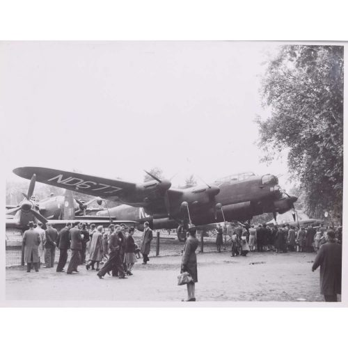 Lancaster ND677/G in Green Park on Victory Day 1946