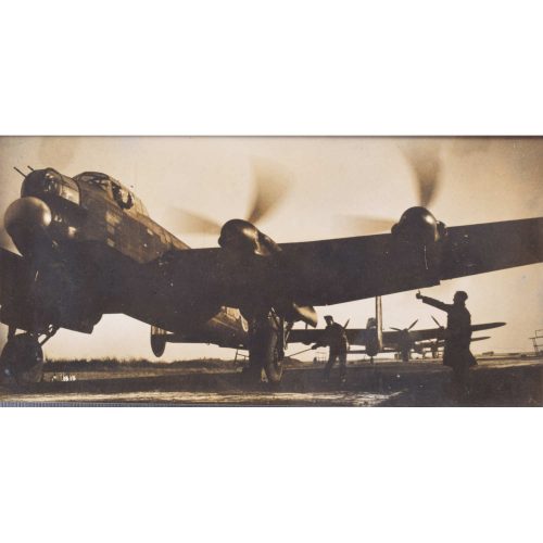 Lancaster bombers preparing for takeoff