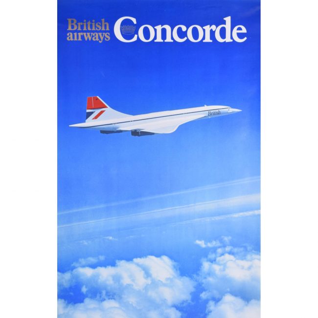 Original Concorde poster for British Airways circa 1980