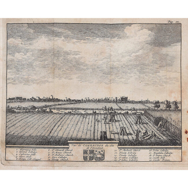 View of Cambridge, engraving by Pieter van der Aa.