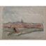 George Bissill, church view from the railway, watercolour