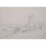 George Bissill, view of the villlage church, pencil sketch.