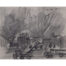 Air raid, charcoal sketch.