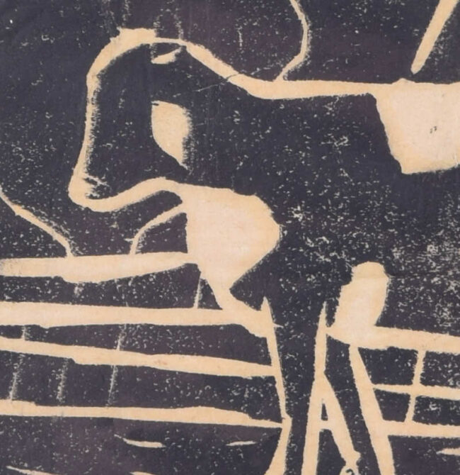 Heading out to Pasture, woodblock print by Penelope Ellis - Image 2