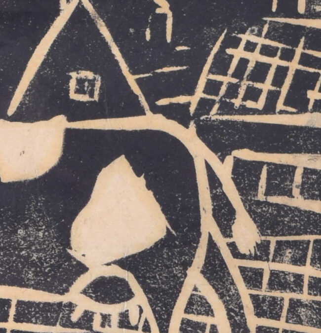Heading out to Pasture, woodblock print by Penelope Ellis - Image 3