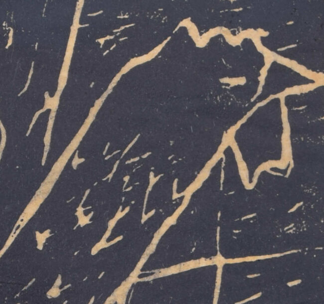 Up with the Rooster, woodblock print by Penelope Ellis - Image 2